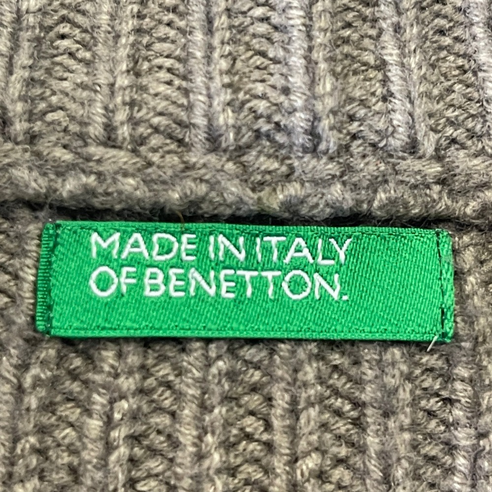 Vintage United Colors Benetton ITALY Wool Blend Full Zip Cardigan Sweater Small - Picture 2 of 7